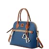 Dooney & Bourke Women's Domed Satchel in Pebble Grain Leather, Large Handbag with Adjustable Detachable Shoulder Strap
