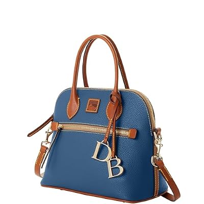 Dooney & Bourke Women's Domed Satchel in Pebble Grain Leather, Large Handbag with Adjustable Detachable Shoulder Strap