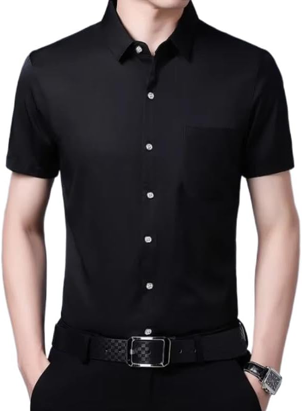 Mens T-Shirts Business Casual Short Sleeve Shirt Versatile Top