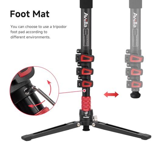 image for Avella C324D Carbon Fiber 67 Inch Camera Monopod Professional Telescop