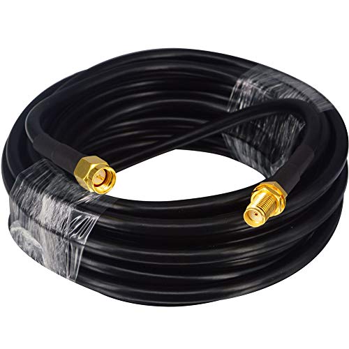 YOTENKO RF Coaxial Cable 16.4ft/5M RG58 SMA Male to SMA Female 50ohm Low Loss and Two-Way Radio Cord RG58 Coax Cable for Router/Antenna/Signal Enhancer/Wireless Adapter (NOT for TV)