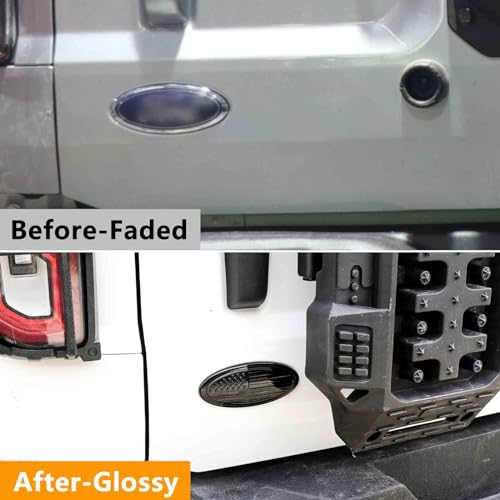 Image of Tailgate Emblem for Ford Bronco - American Black Flag Emblem for Bronco 2021 2022 2023 2024 2025 2026 Bronco Sport