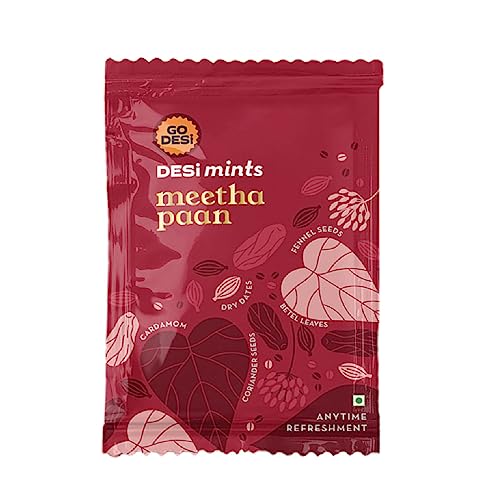 Image of Go Desi Meetha Paan Mouth fresheners, Desi Mints, Refreshing Mouthfreshener, Mukhwas, Box of 60 Sachets