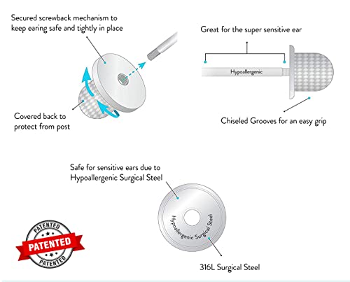 Girls Crystal Screwback Unicorn Earrings, Pink Purple Screw Back Earrings For Little Girls With Stainless Steel Post (Pink) #TOP2