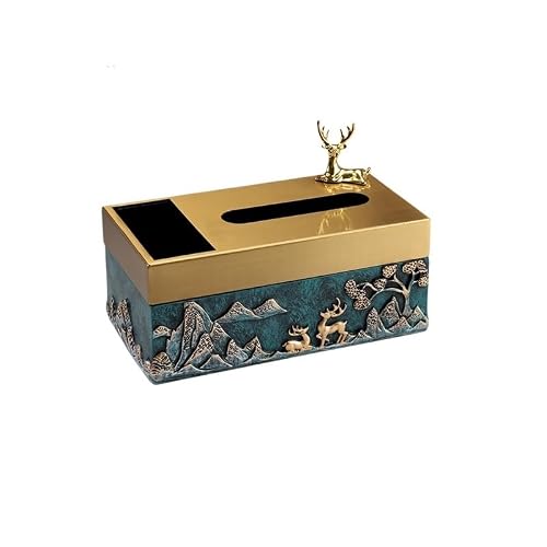 GTHTUHFD Tissue Paper Box Chinese Retro Tissue Box Home Living Room Coffee Table Ornaments, Dining Table Napkin Box Multi-Function Paper Storage Box Bulk Tissues Boxes,C