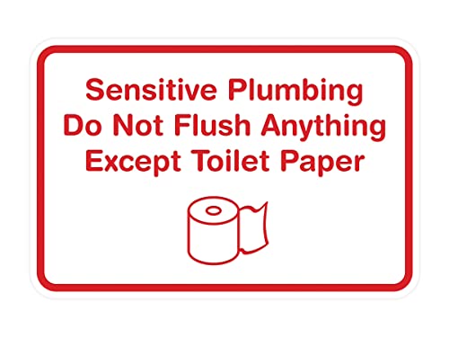 Panneau Sensitive Plumbing Do Not Flush Toilet Paper rouge blanc