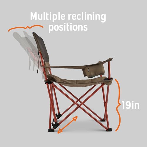 Image of Kelty Deluxe Lounge Chair - Folding Outdoor Camp Chair, Insulated Cupholders, Customized Recline, Steel Frame, Padded Roll Storage, 2024 (Deep Lake)