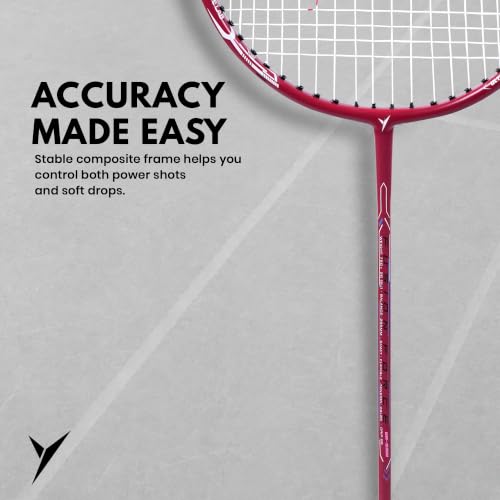 Buy Jaspo Ultra Ace-9901 Fusion Badminton Racquet | Graphite Shaft | 95gm Lightweight Racket | 28lbs String Tension | Even Balance for Power Smashes & Control | Stable Frame (Pack of 1) Online at Low Prices in India - Amazon.in - Image 5