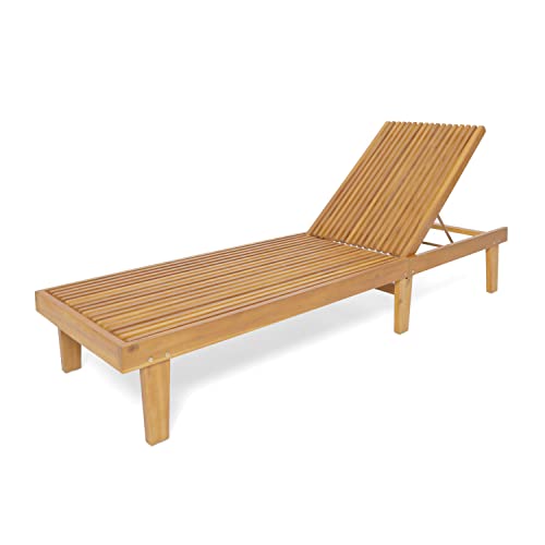 Christopher Knight Home Nadine Acacia Wood Chaise Lounge Chair Outdoor Set of 2, Poolside Sun Lounger Recliner, Patio Outdoor Chaise Lounge with Cushions, Adjustable Back Lounge Sofa, Dark Grey+Teak by Christopher Knight Home - Image 2