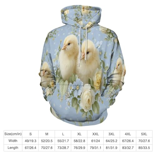 Sweat à capuche manches longues imprimé 3D avec poches chaudes - 6
