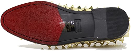 Image of SPK16 Men's Vintage Spike Dress Loafers Slip On Fashion Shoes Classic Tuxedo Dress Shoes