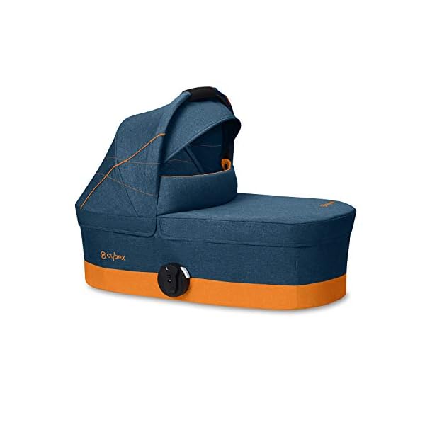 CYBEX Gold Kinderwagenaufsatz Cot S, Ab Geburt bis 6 Monate (9kg), Denim Kollektion, Lavastone Black – Bild 5