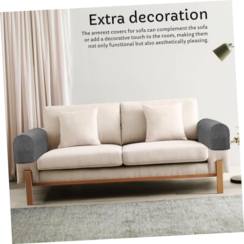 Funda de sofá reposabrazos elástica gris plata protector de muebles lavable 4 piezas 4