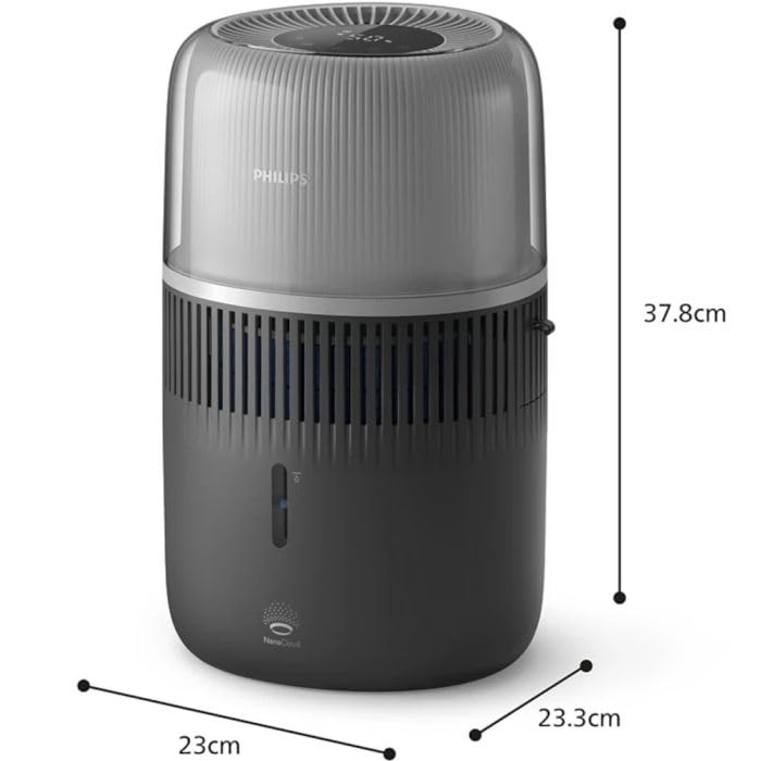 Philips HU5710/03 nawilżacz powietrza, 4,5 l, 56 m², tryb nocny, 3 ustawienia prędkości, Charcoal Grey