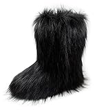 MH Bailment Faux Fur Boots for Women Fuzzy Fluffy Furry Fashion Winter Shorty Mid-Calf Snow Boots...
