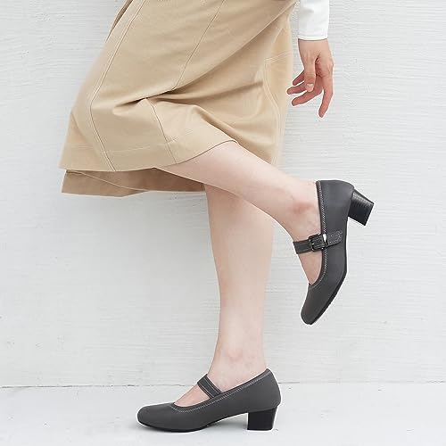 Image of Ortho+rest Women Orthopedic Bunion Mary Jane Dress Shoes | Bunion-bliss Dressy Pumps, Low Chunky Heel, Round Toe, Comfortable for Work & Office Professionals
