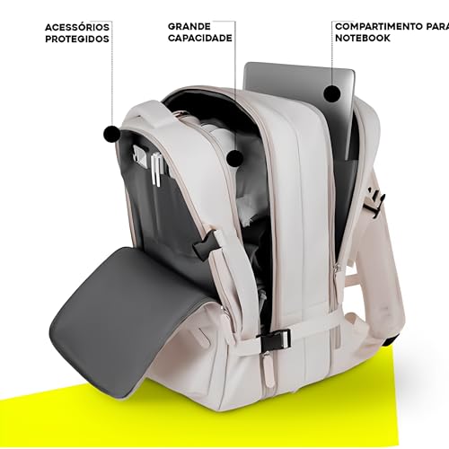 Mochila Executiva Grande Expansível para Viagem, Notebook, Trabalho, Escola, Academia – Reforçada, I