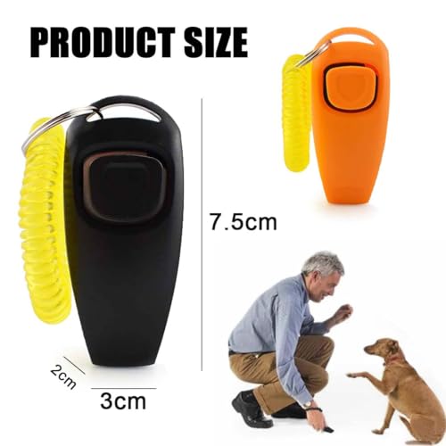 UYVPAER 2 Stück Hundepfeife Rütter Rückruf,Klicker Hund,Hundepfeife Rückruf,Hundepfeife Hochfrequenz Lautlos,Hundepfeifen-Armband,Profi Training Werkzeug Finger Klicker Mit Pfeife Für Hunde