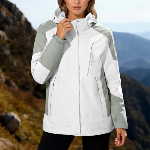 Abrigo softshell ligero de mujer impermeable con capucha desmontable para deporte 3