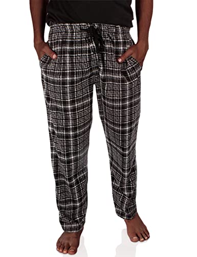 Dg Hill Men’s Plaid Microfleece Pajama Pants With Pockets, Gray Plaid Pjs #TOP15