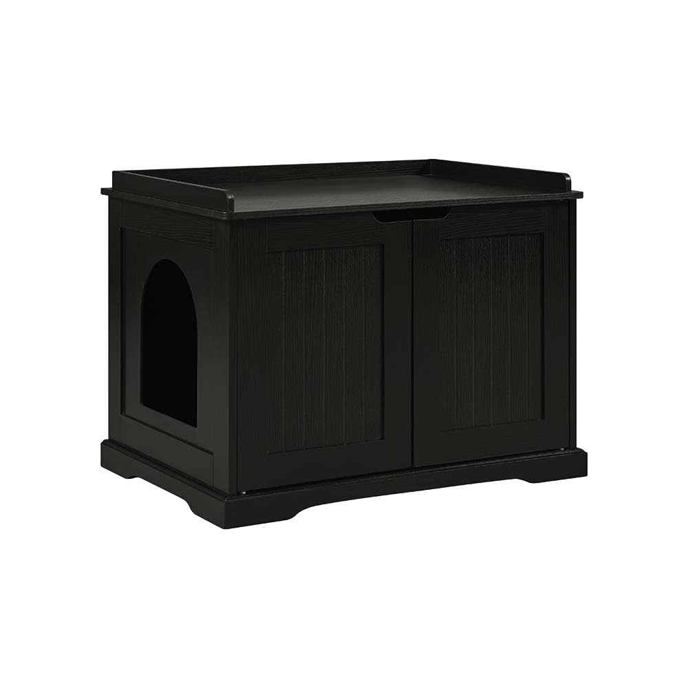 unipaws Black Cat Litter Box Enclosure Furniture, Kitty Hidden Cover, Concealed Dog Proof Litter Boxes Cabinet, Hideaway Litter Box, Cat House — image 1