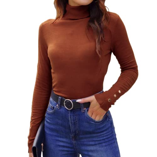 HUALIYIX Womens Sweater Pullover High Neck Long Sleeve Cover