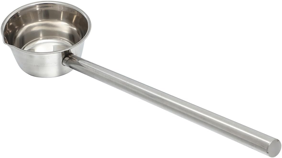 Stainless Steel Soup Ladle with Pour Spout Long Handle 45cm Kitchen Scoop for Home Cooking and Garden Watering
