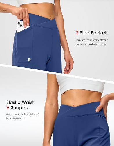 G Gradual Women's Athletic Shorts 6" High Waisted Stretchy Bermuda Shorts for Women Quick Dry Summer Casual Shorts(Cobalt Blue,3XL) — view 4