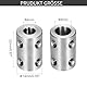 QUARKZMAN Starre Schraubenkupplung 6mm bis 8mm Wellenkupplung L22mm x D14mm Stahlverbindungsstück Kupplung Set für 3D-Drucker DIY-Encoder mit 16 Schrauben Sechskantschlüssel, 4 Stück