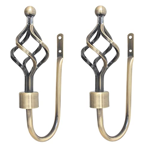 Embrasses de Rideaux en métal en Forme de U, 2 pièces, Crochets de Rideaux pour la Cuisine de la Maison (Bronze 22x5.5cm)