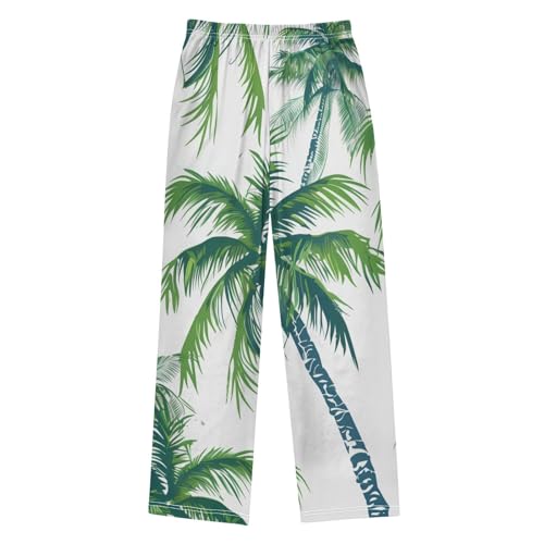 ZZXXB Palm Trees Boys Long Pants Soft Trousers Elastic Waist Kids Lounge Bottoms with Pockets S-XL2