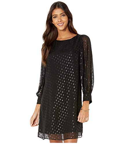 Lilly Pulitzer Maisel Silk Dress Onyx Moroccan Metallic Clip 00