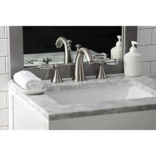 Kingston Brass KS2978WLL Widespread Lavatory Faucet With Crystal Lever Handle, 5-1/2" in Spout Reach, Brushed Nickel by Kingston Brass - Image 6