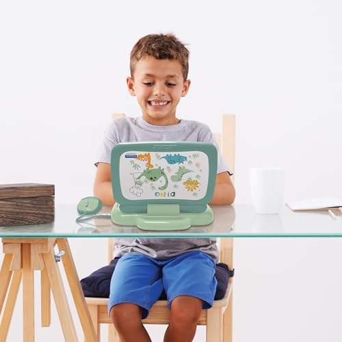 LEXIBOOK, Bilingual Educational Laptop ENGLISH/FRENCH Dinosaur, 40 Educational Activities, JC398DINOi1