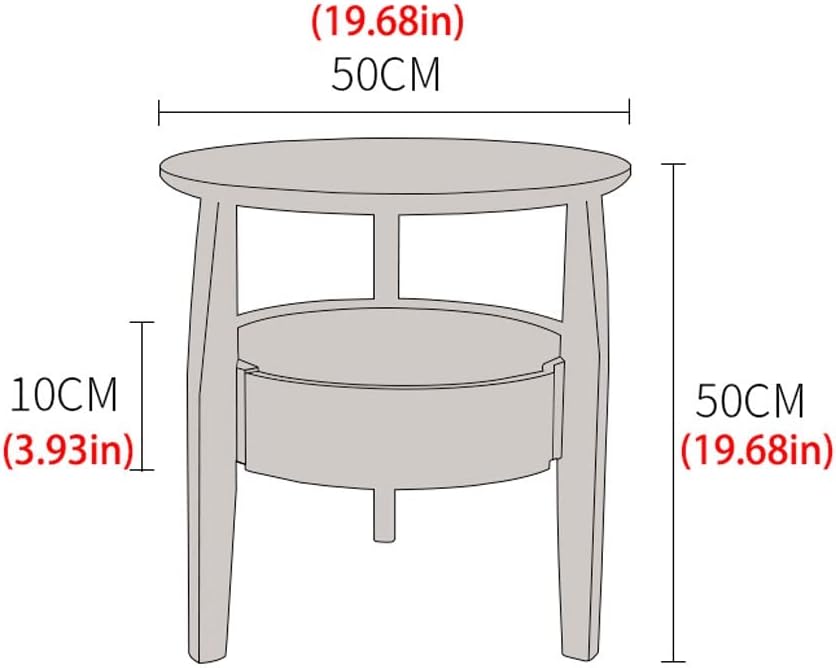 Nightstand Bedside Table Modern Minimalist Round Shelf Living Room Bedroom Bedside Table Storage Cabinet Wooden Small Cabinet Bedside End Table (Color : B) (A)