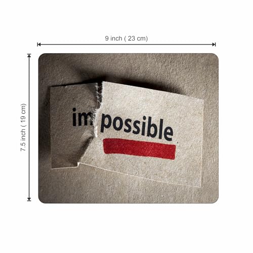 Image of Impossible to Possible Motivational Mouse Pad 9 x 7.5 Inch, 3mm Thick Non-Slip Rubber Base Mouse Pad, Inspirational Desk Accessory for Office, Home & Study