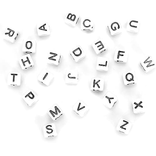 Miçangas numéricas para pulseiras 500 peças Contas acrílicas Faça você mesmo Acessórios com contas feito à mão Alfabeto inglês 6 mm Contas com letras e números, Contas esportivas de softball(Cyllde)