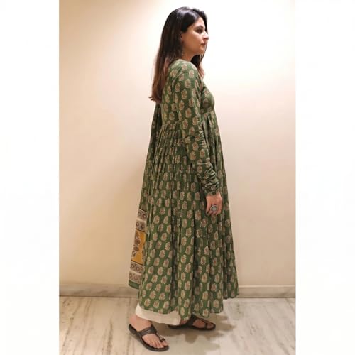 Image of Klosia Women Printed Anarkali Kurta and Pant Set with Dupatta | Printed Kurta Set | Viscose Kurta Set | Women Kurta Set | Summer Suit Set |