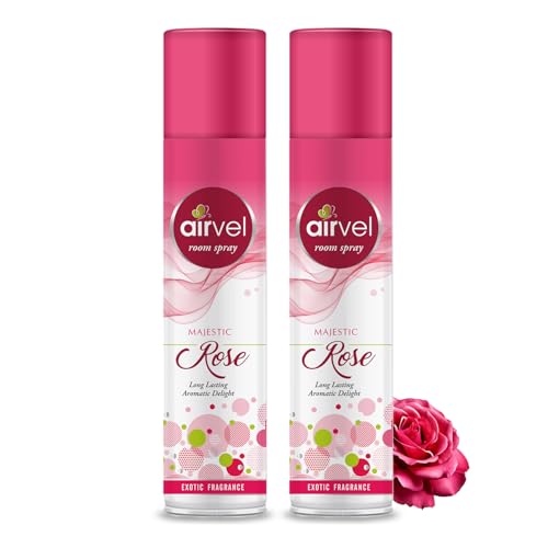 Image of Airvel Majestic Rose Air Freshener Spray | Long Lasting Floral Fragrance for Room, Bathroom & Office | Non-Toxic, Odor Neutralizer, Easy Spray Mist | 217ml Each Pack of 2