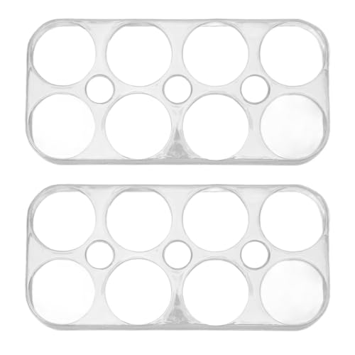TYCIONG - Bandeja para huevos de nevera, paquete de 2 8 rejillas para huevos de plástico, bandeja de huevos de refrigerador, ranuras independientes para huevos transparente, recipiente de huevos