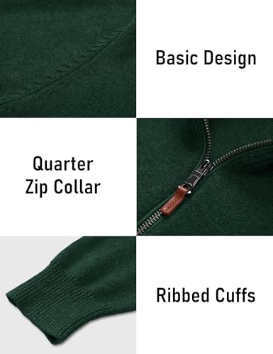 Image of MAGCOMSEN Men's Quarter Zip Pullover Lightweight Mock Neck Polo Sweater Long Sleeve Warm Fall Winter Pullover Sweaters