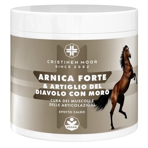 Arnica e Artiglio del Diavolo con Moro - Effetto Caldo - 500ml - Natural - per Massaggio a Muscoli e Articolazioni - Arnica per Cavalli uso Umano - CristinenMoor - Made in Germany