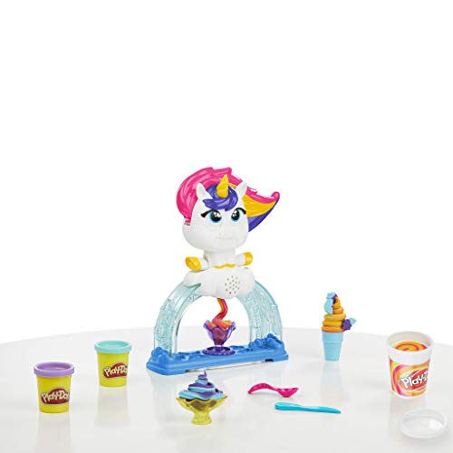 PlayDoh E5376EU5 Buntes Einhorn SofteisSet mit 3 Dosen PlayDoh, darunter eine Dose zweifarbige Strudelknete – Bild 8