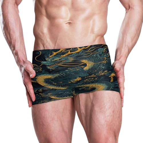 Chinese Dragon Mens Swim Trunks Swimwear Bathing Suit Swim Brief Square Leg Board Short S-3XL 202c08732