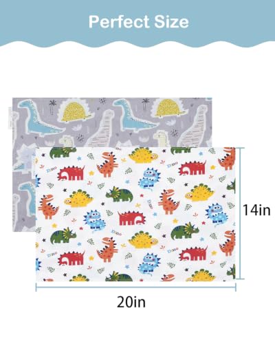 Image of ALVABABY Toddler Pillowcases 2 Pack Organic Cotton Fit 13 inchx 18 inch or 14 inchx19 inch Kids Pillow Cover Envelope for Girl Boy Travel Floral 2L-TPW36A