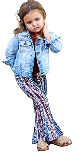 Daisy Del Sol Little Girls Boho Bell Bottom Stretch Legging Flared Soft Yoga Pants Toddler Childrens Kids 2T- 14 Years2
