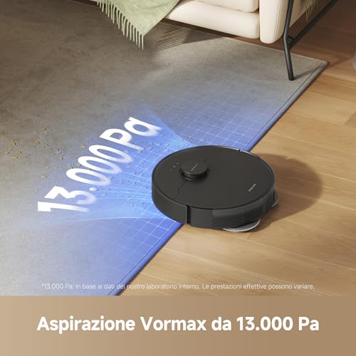 DREAME L10s Pro Gen 3 Robot Aspirador y Friegasuelos Inteligente, Succión Vormax de 13.000 Pa, Sistema de Fregado DuoScrub, Mopa con Elevación Automática 7 mm, Alcanza lo Inalcanzable, 5200 mAh, Negro