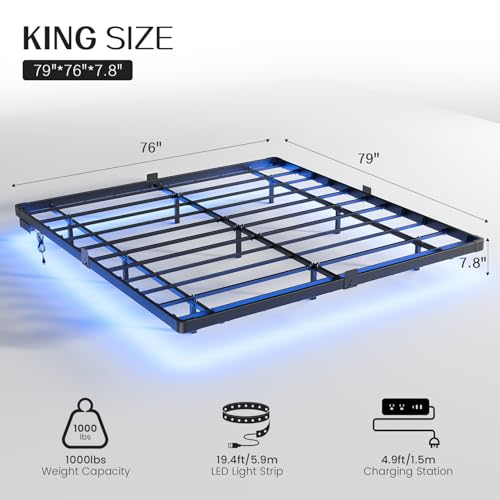 OLEVS King Floating Bed Frame