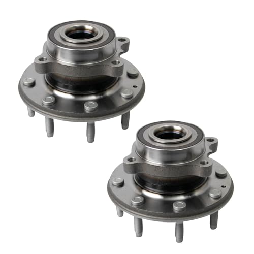 Image of TRQ 2 Piece Front Wheel Bearing & Hub Assembly Set Compatible with 2020 Chevrolet Silverado 2500 HD Silverado 3500 HD GMC Sierra 2500 HD Sierra 3500 HD