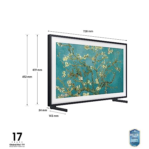 Samsung QE32LS03C The Frame — Test & Avis (32&Prime; QLED Tableau) — vue de profil
